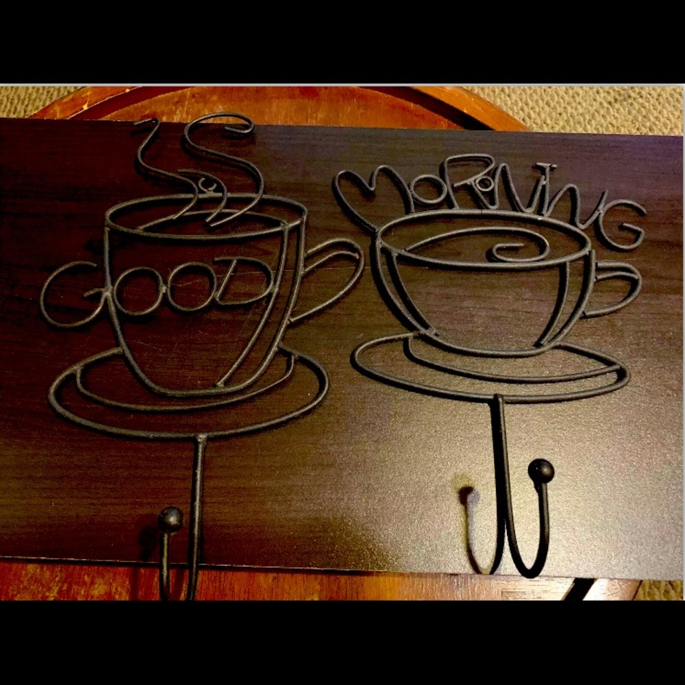2 Coffee Cup Decorative Metal Wall Art